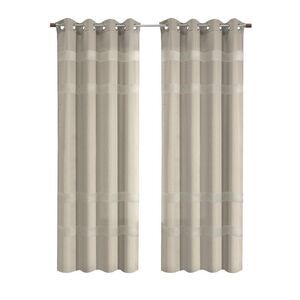 Habitat 100% Polyester Phoebe Light Embroidered Stripe Filtering Grommet Cu